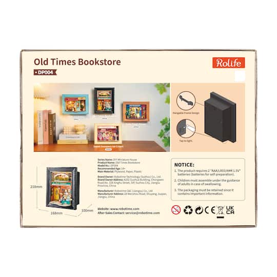 Rolife® Story Frames Old Times Bookstore Miniature Diorama Kit